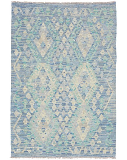 Tappeto Kilim Afghanistan beige azzurro 103x150