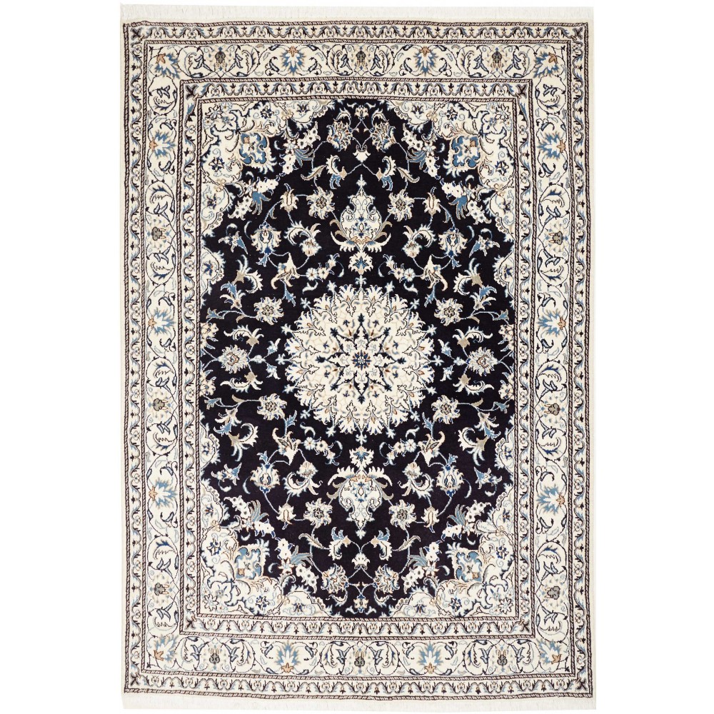 Tappeto Nain Kashmar Persia grigio blu 165x245 Tappeto Nain Kashmar Persia grigio blu 165x245