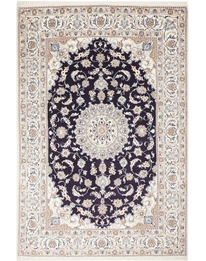 Tappeto Nain Kashmar Persia bianco grigio 196x289