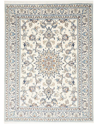 Tappeto Nain Kashmar Persia bianco grigio 152x202