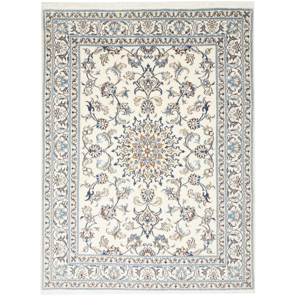 Tappeto Nain Kashmar Persia bianco grigio 152x202 Tappeto Nain Kashmar Persia bianco grigio 152x202