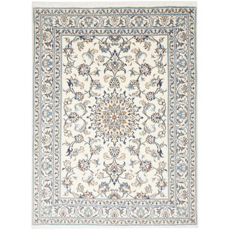 Tappeto Nain Kashmar Persia bianco grigio 152x202