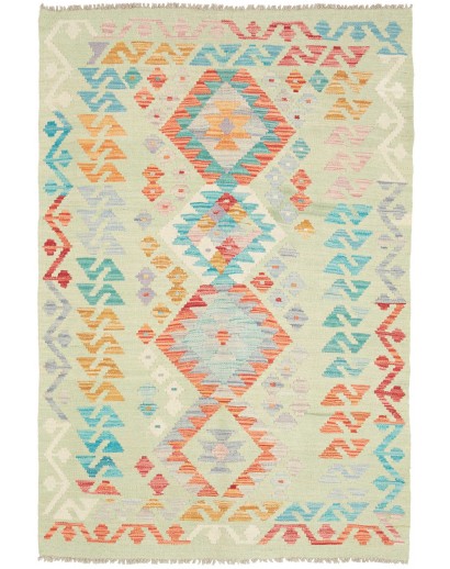 Tappeto Kilim Afghanistan beige bianco 97x145
