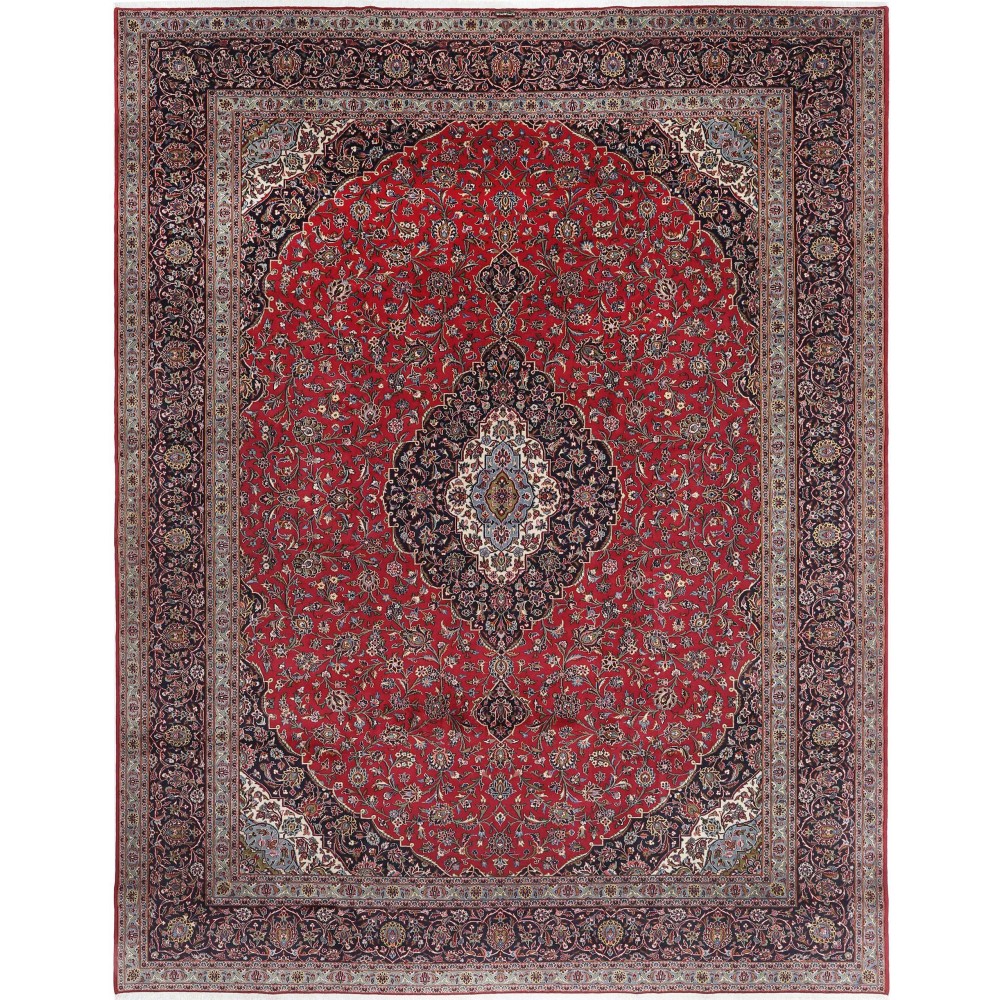 Tappeto Kashan Persia marrone blu 392x500