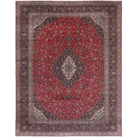 Tappeto Kashan Persia marrone blu 392x500