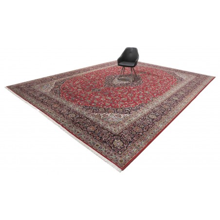 Tappeto Kashan Persia marrone blu 392x500