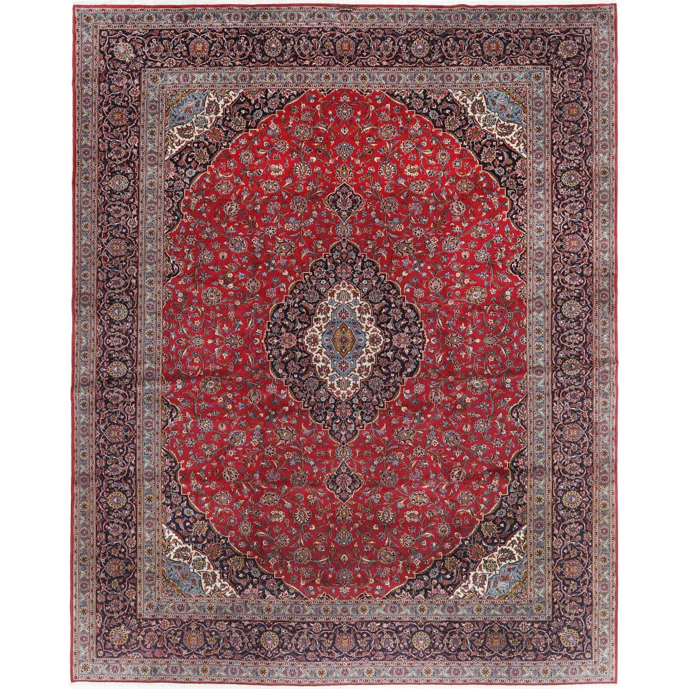 Tappeto Kashan Persia marrone blu 400x495