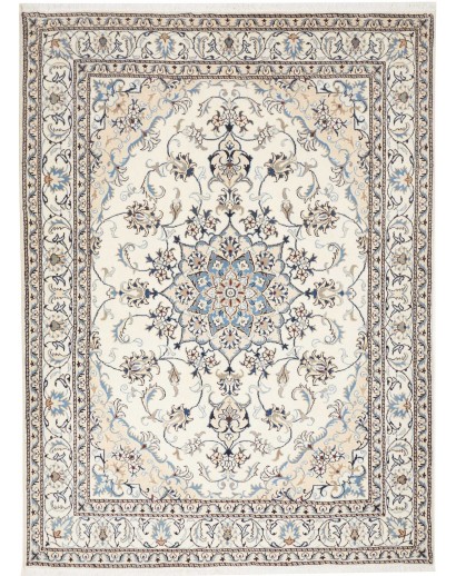 Tappeto Nain Kashmar Persia bianco grigio 170x253