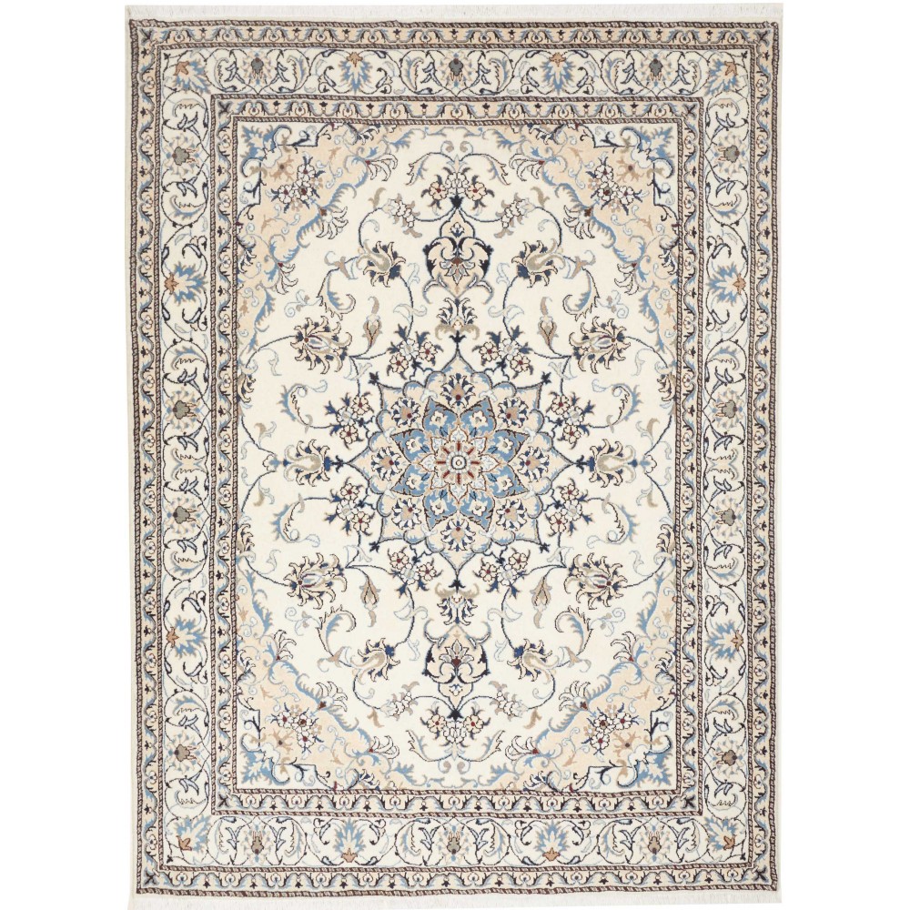 Tappeto Nain Kashmar Persia bianco grigio 170x253 Tappeto Nain Kashmar Persia bianco grigio 170x253