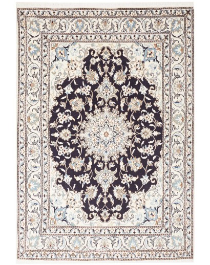 Tappeto Nain Kashmar Persia bianco grigio 144x206