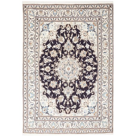 Tappeto Nain Kashmar Persia bianco grigio 144x206