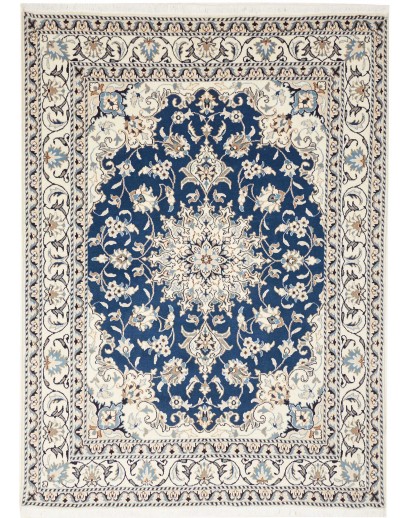 Tappeto Nain Kashmar Persia bianco grigio 153x207