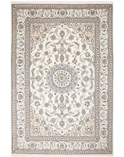 Tappeto Nain Kashmar Persia bianco grigio 200x300