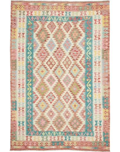 Tappeto Kilim Afghanistan marrone bianco 172x256