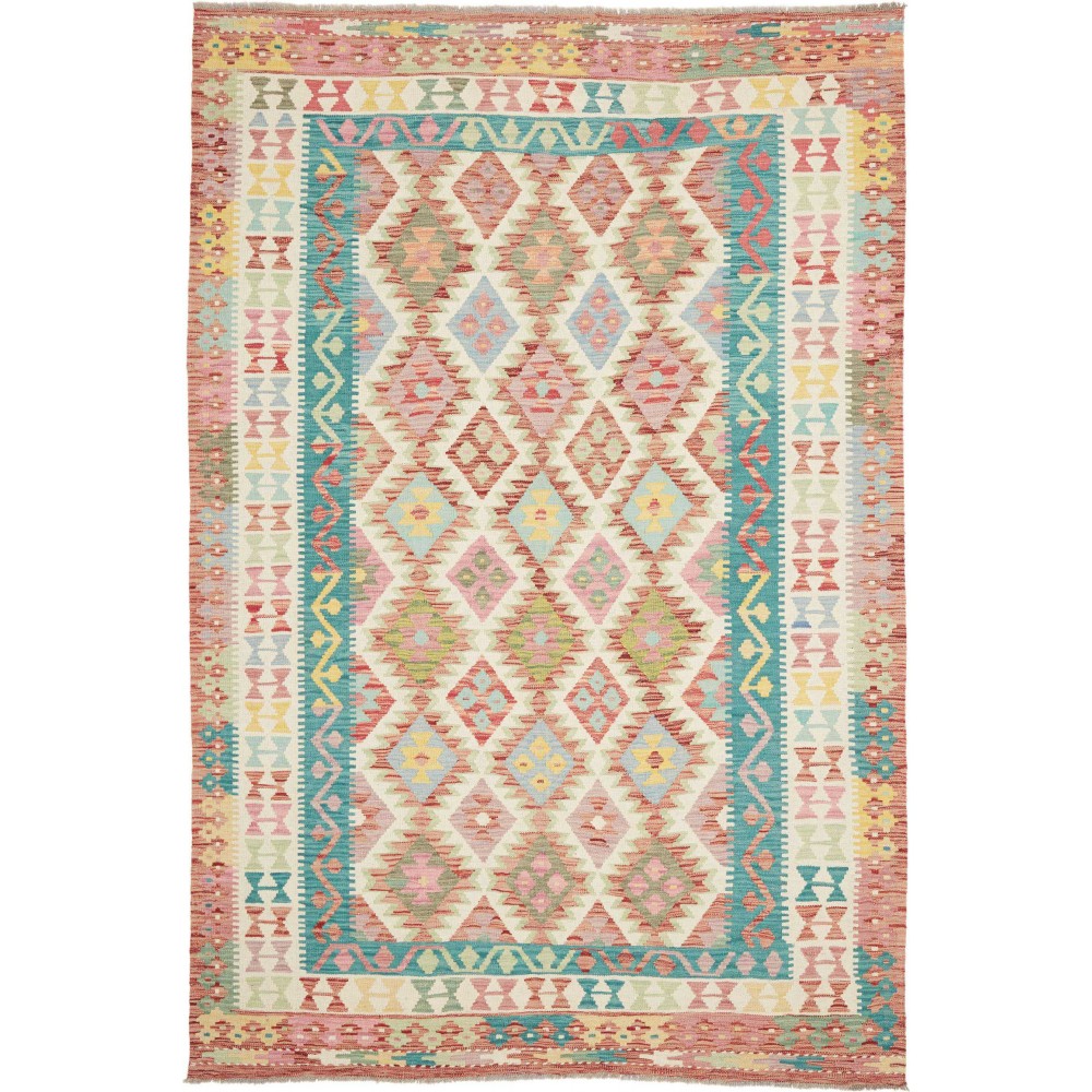 Tappeto Kilim Afghanistan marrone bianco 172x256