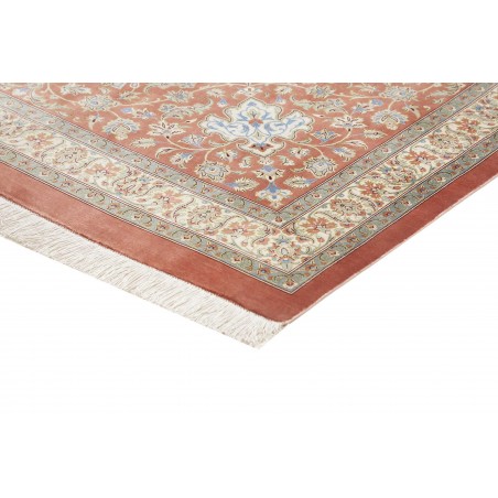 Tappeto Ghom seta Persia marrone bianco 394x620