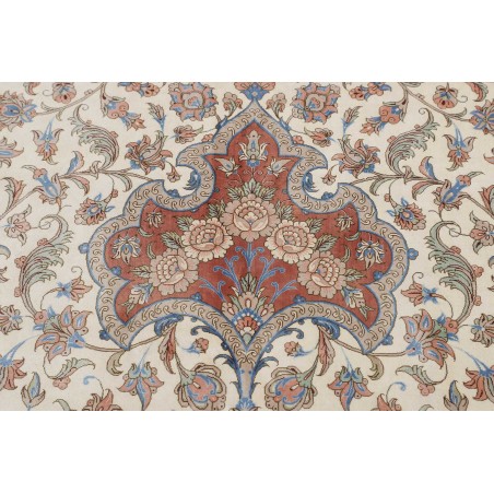 Tappeto Ghom seta Persia marrone bianco 394x620