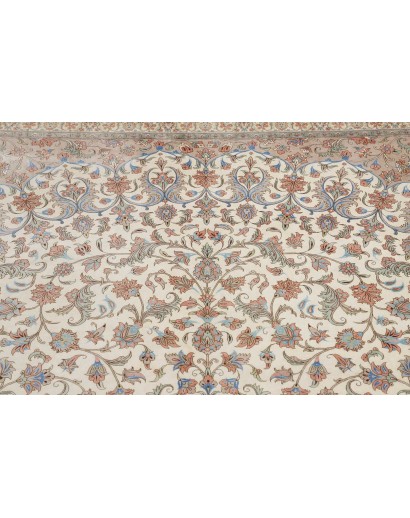 Tappeto Ghom seta Persia marrone bianco 394x620