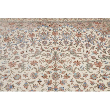 Tappeto Ghom seta Persia marrone bianco 394x620