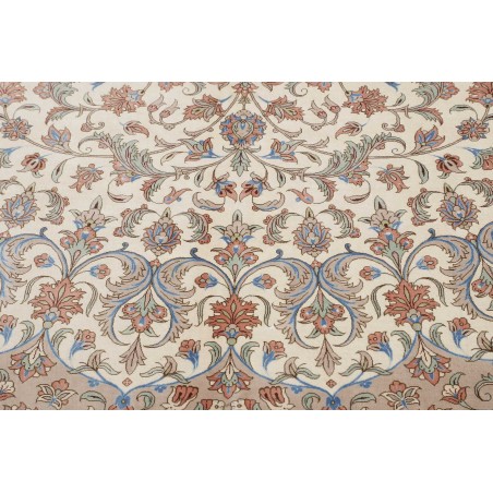 Tappeto Ghom seta Persia marrone bianco 394x620