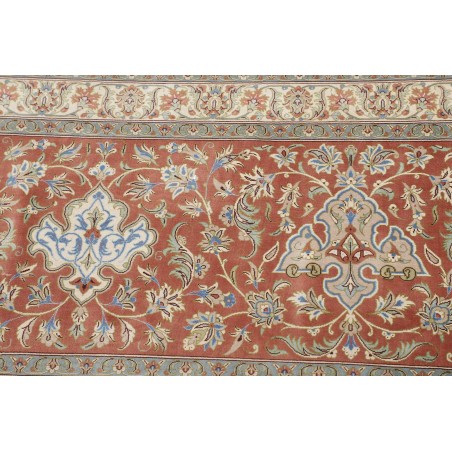 Tappeto Ghom seta Persia marrone bianco 394x620