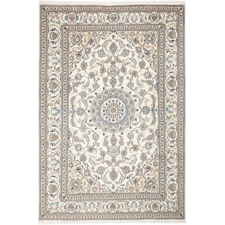Tappeto Nain Kashmar Persia bianco grigio 204x298