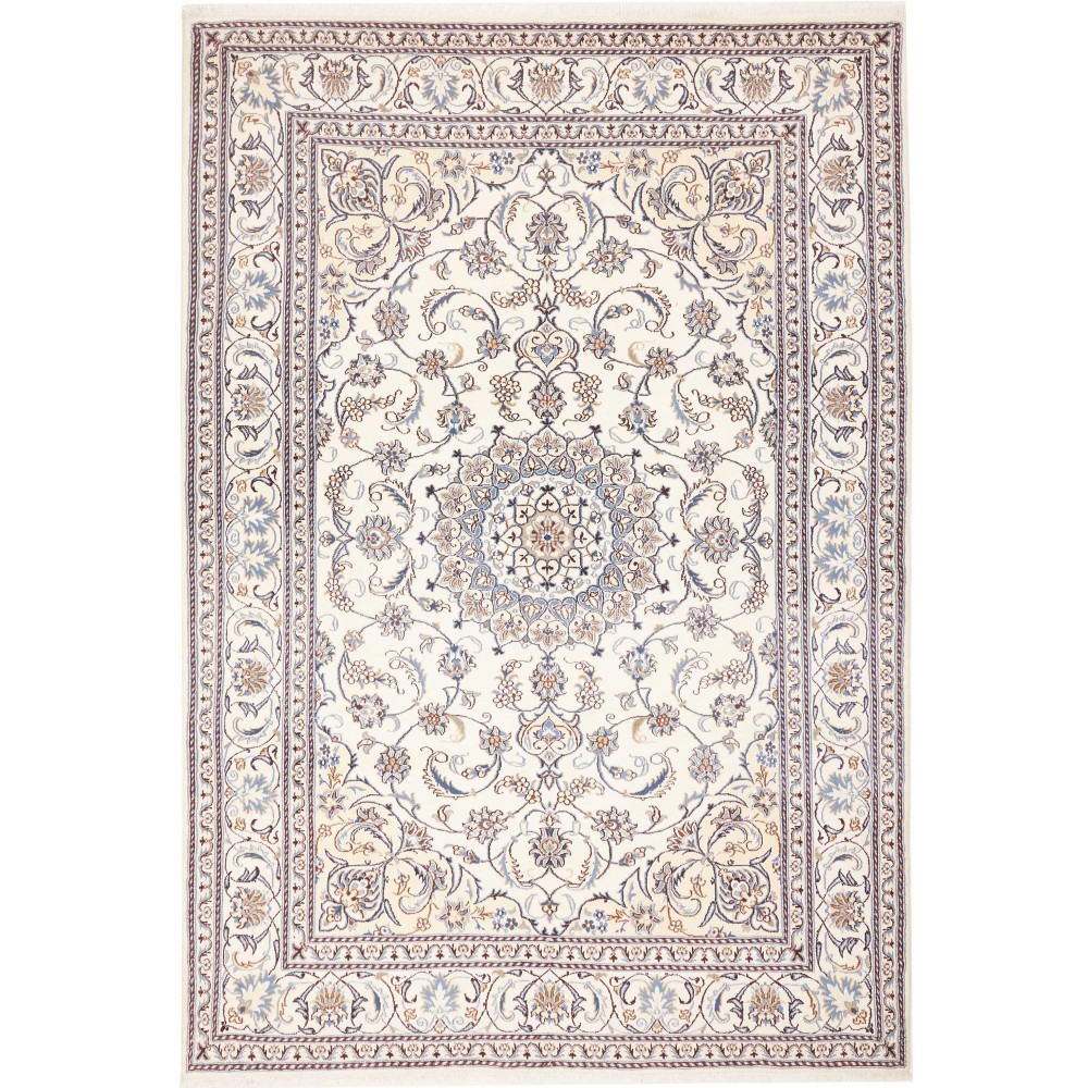 Tappeto Nain Kashmar Persia bianco grigio 205x300 Tappeto Nain Kashmar Persia bianco grigio 205x300