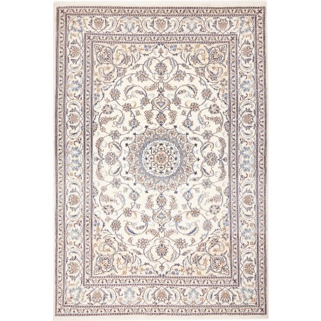 Tappeto Nain Kashmar Persia bianco grigio 205x300