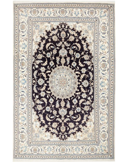 Tappeto Nain Kashmar Persia bianco grigio 183x305