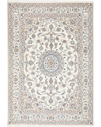 Tappeto Nain Kashmar Persia bianco marrone 204x303