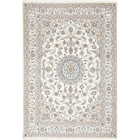 Tappeto Nain Kashmar Persia bianco marrone 204x303