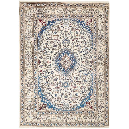 Tappeto Nain Kashmar Persia bianco azzurro 200x285