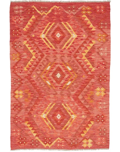 Tappeto Kilim Afghanistan rosso marrone 103x149