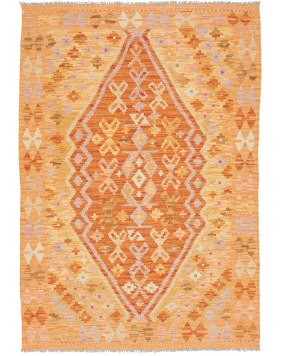 Tappeto Kilim Afghanistan arancione marrone 104x150