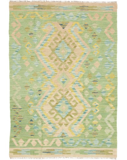 Tappeto Kilim Afghanistan marrone giallo 100x144