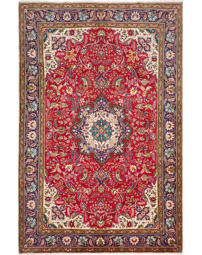 Tappeto Tabriz Persia marrone giallo 200x308