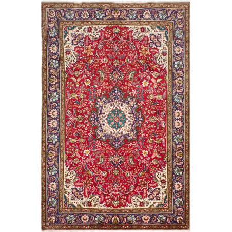 Tappeto Tabriz Persia marrone giallo 200x308