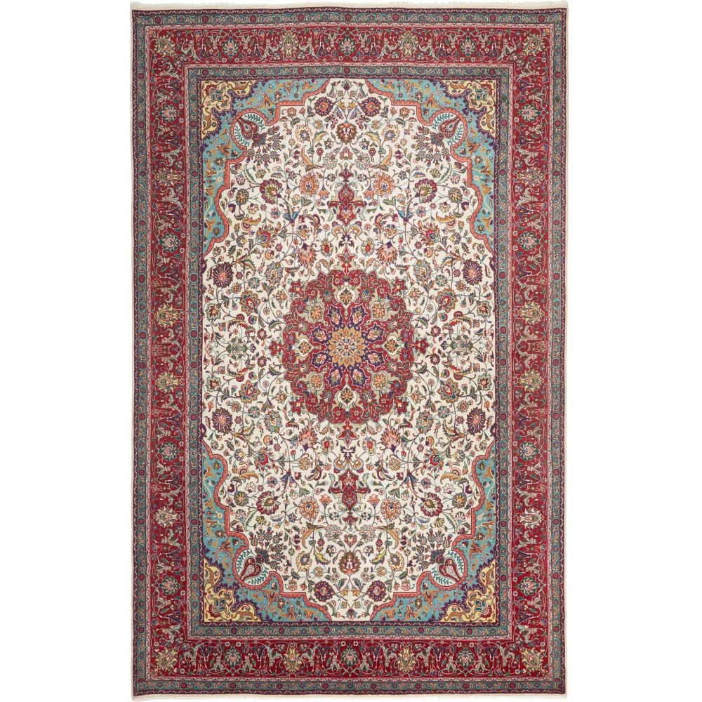 Tappeto Tabriz 40 Raj Persia beige marrone 190x303 Tappeto Tabriz 40 Raj Persia beige marrone 190x303