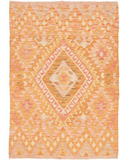 Tappeto Kilim Afghanistan marrone arancione 102x147