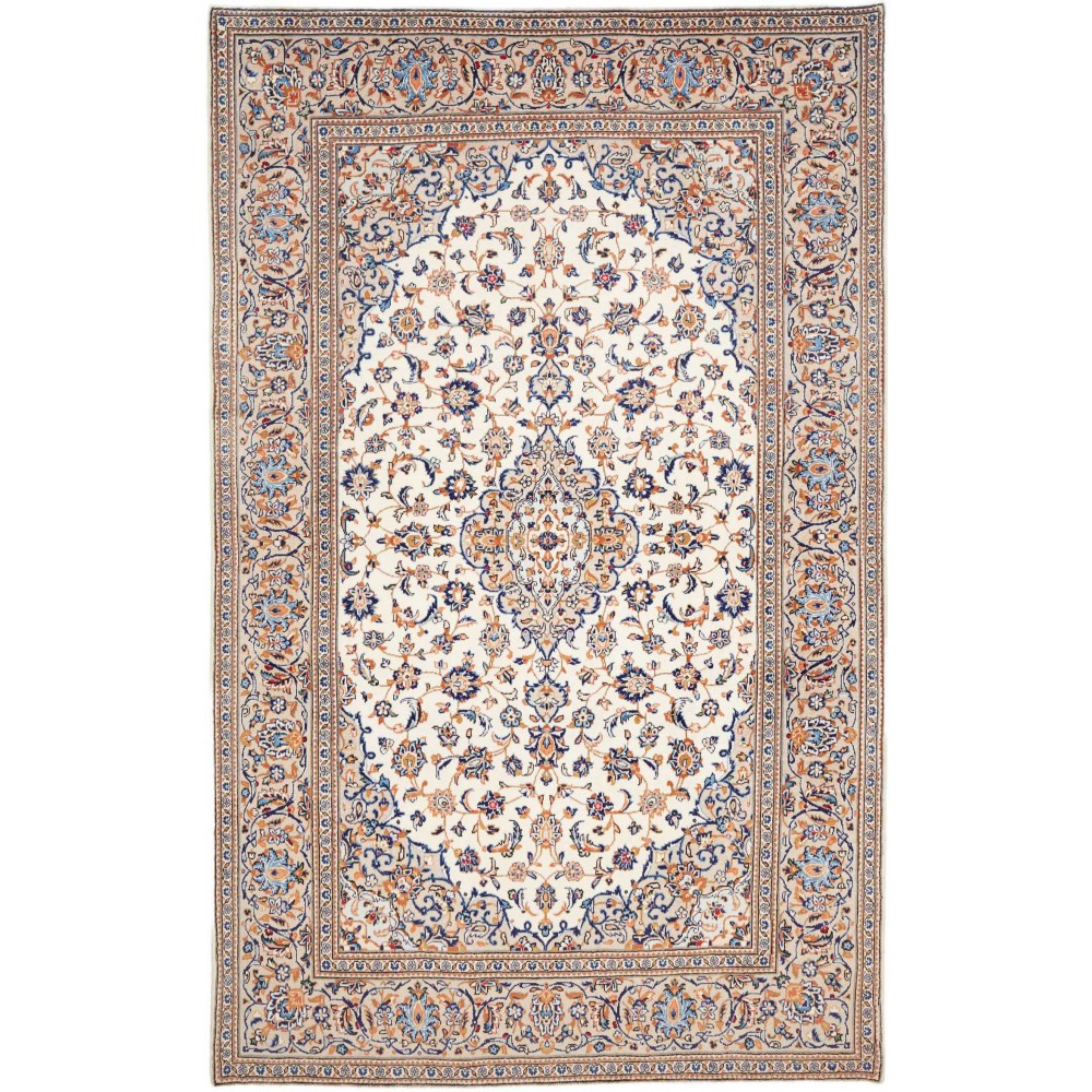 Tappeto Kashan Persia bianco grigio 195x310