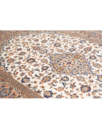 Tappeto Kashan Persia bianco grigio 195x310