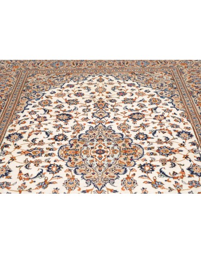 Tappeto Kashan Persia bianco grigio 195x310