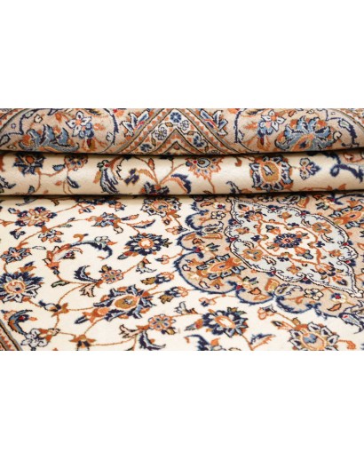 Tappeto Kashan Persia bianco grigio 195x310
