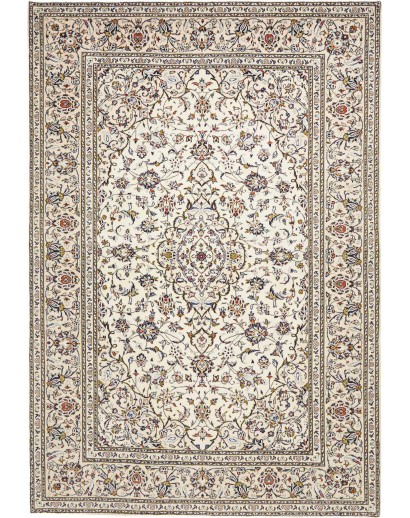 Tappeto Kashan Persia bianco grigio 200x295