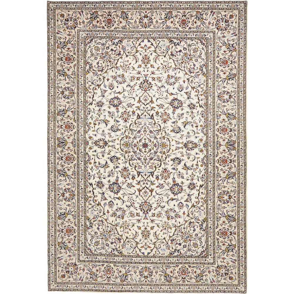 Tappeto Kashan Persia bianco grigio 200x295