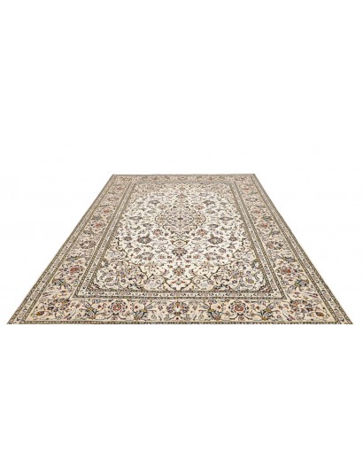 Tappeto Kashan Persia bianco grigio 200x295