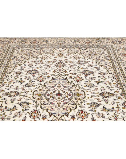 Tappeto Kashan Persia bianco grigio 200x295