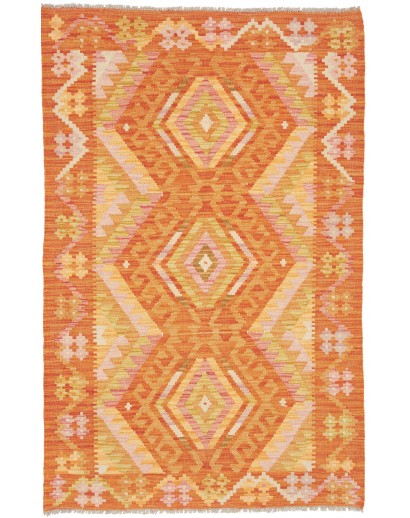 Tappeto Kilim Afghanistan marrone giallo 98x157