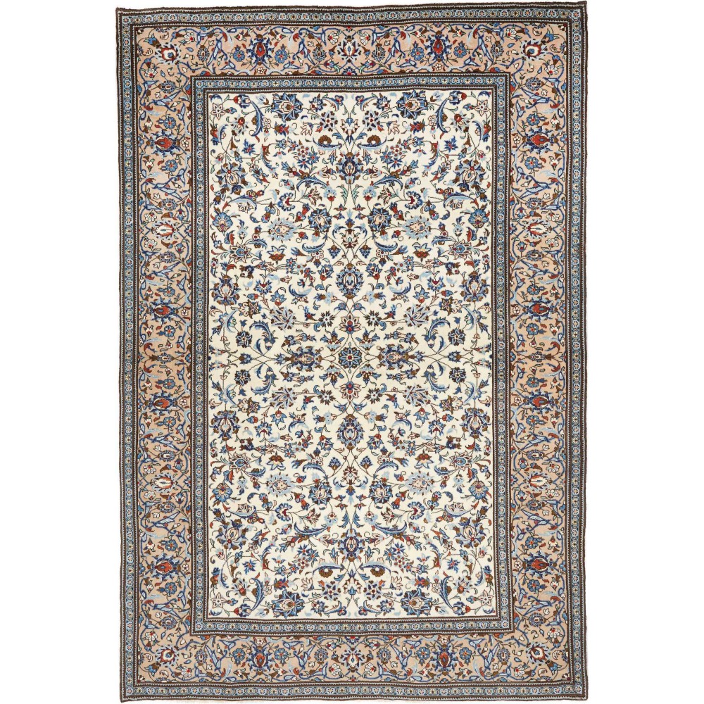 Tappeto Kashan Persia bianco verde 205x300