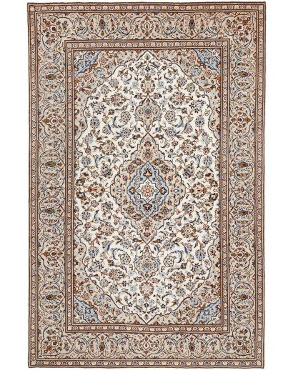 Tappeto Kashan Persia bianco marrone 200x308